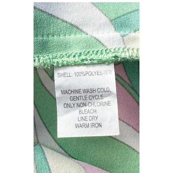 Christian Lacroix Woman's Sz L Green Pink Paisley Satin Keyhole Side Dress - Picture 7 of 11